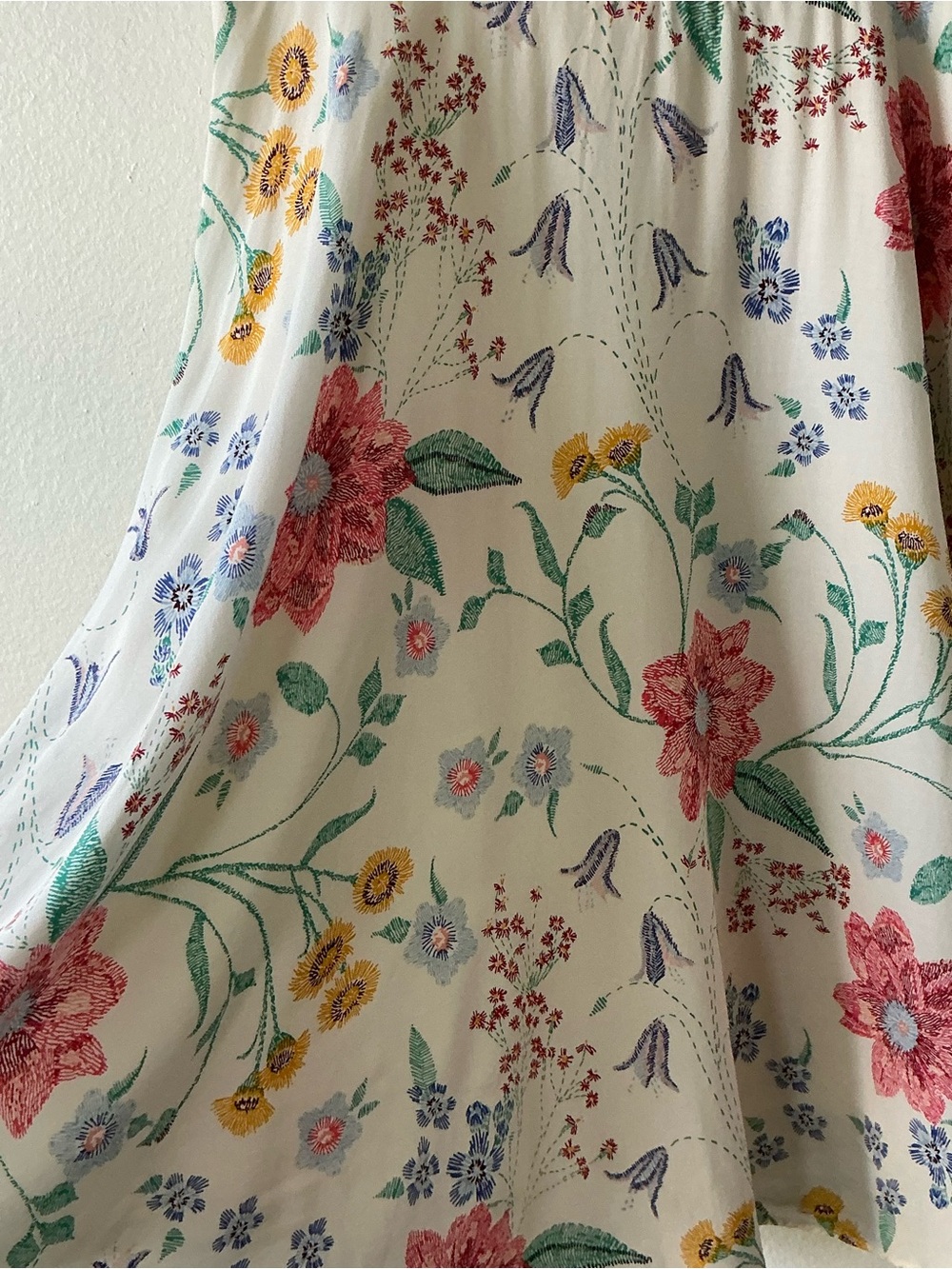 Old Navy Cream Floral Sundress Medium Fit & Flare Cami Style Boho Cottagecore - Picture 8 of 12